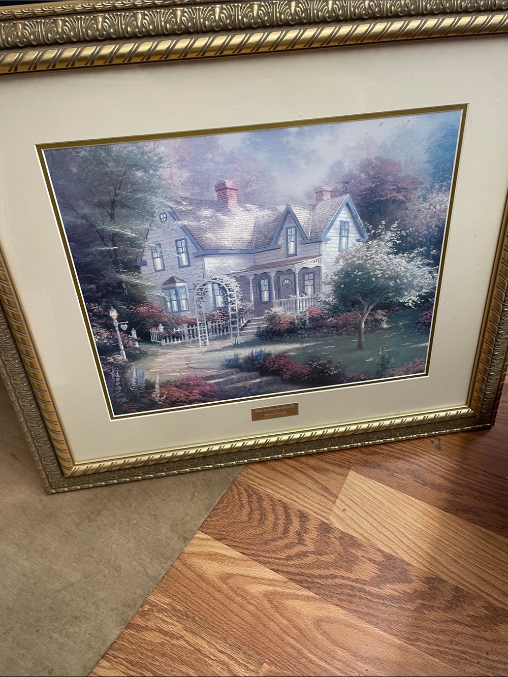 Thomas Kinkade Garden Path Print in Pink, Green & Gold